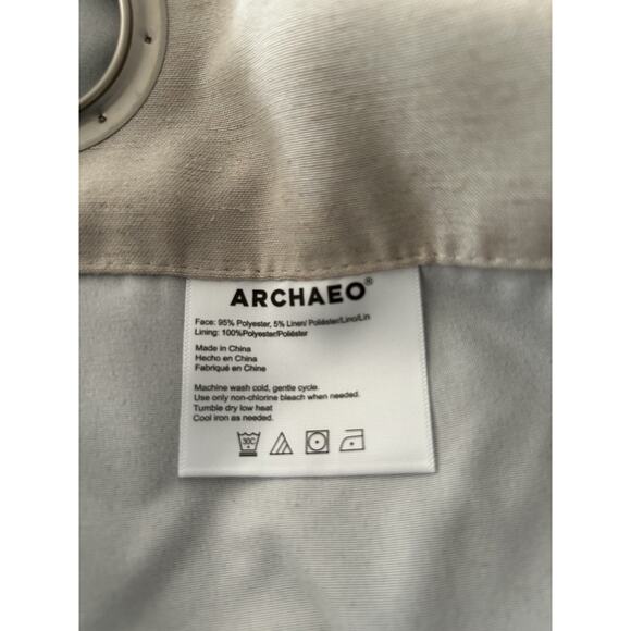 ARCHAEO PEARL LINEN BLEND GROMMET TOP BLACKOUT CURTAINS 4 PANELS 52X84 IN - Picture 7 of 7